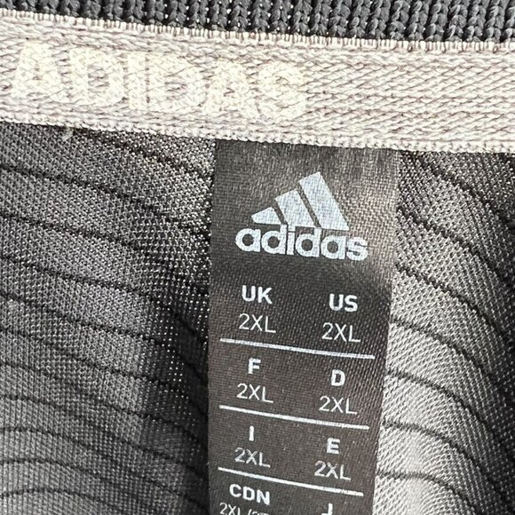 Adidas Mens Golf Polo Shirt 2XL XXL Striped Gray & Black Short Sleeve - Picture 5 of 8